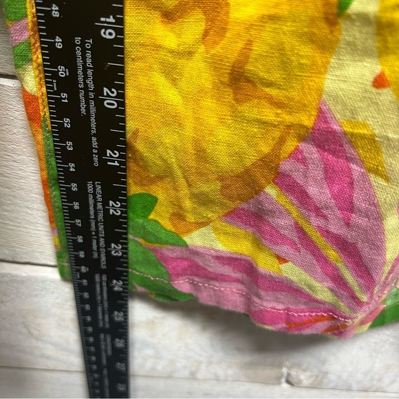 C&C‎ California Pants Womens XL Linen Colorful Floral Tropical Beach Resort - Picture 9 of 11